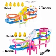 Jolly track duck penguin loop Up And Down Stairs duck track race swing slide box spiral duck race