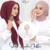 Shawl Hoodie Instant Bawal Shawl Hoodie🔥(2metre) Selasa Pkai Heavy Chiffon - Flowy Shawl on the go ✨