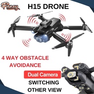 Mini H15 Wifi Drone With Dual Camera 4 Way Anti Langar Obstacle Avoid RC Quadcopter Deron Control Dr
