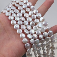 D DB-New Product 8-9mm Mini Flat Button Pearl Loose Beads Disc Shaped Pearl DY Bracelet Earrings Bar