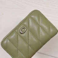 Coach  專櫃款 nappa皮 菱格紋 零錢包 短夾