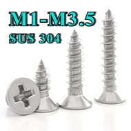 CSK Phillips Flat Head Self Tapping Screw | SUS 304 Stainless Steel Grade A2-70 | M1 M1.2 M1.4 M1.7 