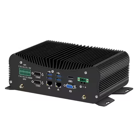 Fanless IPC Industrial Intel i7-10510U i7-1255U 2*LAN 6x DB9 RS232/422/485 GPIO HDMI VGA 6*USB WiFi 