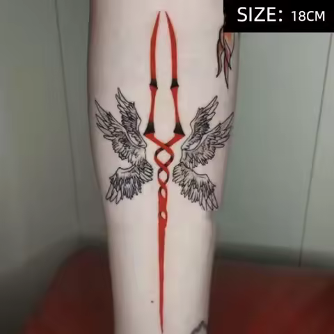 Spear of Long Anime Cartoon Temporary Tattoos Transfer Tattoo Arm Hand Body Art Waterproof Fake Tato