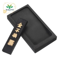 4 Inch Chinese Calligraphy Ink Stone with Ink Stick, Rectangle Ink Stone Tray for Traditional Callig