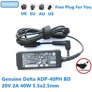 Genuine DELTA ADP-40PH BD ADP-40MH BD 20V 2A 40W 5.5x2.5mm AC Adapter Charger For 40W Laptop Power S