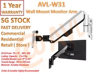 AVL W31 Monitor Wall mount Arm able for 360 degree rotation , extend to 300 mm suitable for monitor with Vesa 75 x75 and 100 x 100 , any brand , SAMSUNG LG PRISM  ACER ASUS