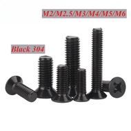 Black 304 Stainless Steel Phillips Countersunk Head Screw M2/M2.5/M3/M4/M5/M6