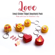 GANTUNGAN Fidget Clicker Emote Cute Love Fire Keychain - Keychain Clicker