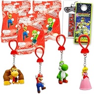 Super Mario 3 Pack Blind Bags Party Favors - Bundle with 3 Backpack Buddies Hangers Surprise Keychain Mystery Figures and More Bag Clips for Kids Boys Girls