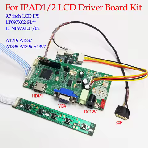 Kit For LP097X02-SL LTN097XL02 Drive Board 30Pin LVDS HDMI ipad1 ipad2 LCD Screen Control Motherboar