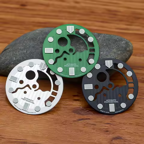 NH35 Dial 28.5mm Dials C3 Green Luminous Watch Mechanical Men Diving Dial Fit 7S26 NH35 NH36 Movemen