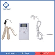 [Koolsoo2] Mini Digital Display Pocket FM Radio with Earpiece &amp; Lanyard white