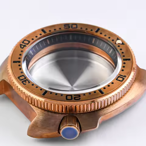 HEIMDALLR watch case 44mm CUSN8 Bronze Turtle 6105 Diver Watch Case Sapphire Glass Suitable For NH35