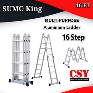 16 STEP (4.7M) / 12 STEP (3.7M) ALUMINIUM MULTIPURPOSE LADDER / Tangga lipat