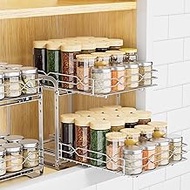 Pull Out Spice Rack Organizer for Inside Cabinet, 2 Tier Slide Out Spice Organization for Cabinet 6 