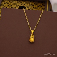 Gold Gold Color Fu Character Niche First Plated 999 Pendant Necklace Vietnam Sand Gold Bow Necklace 