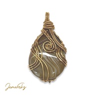 BEAU - Botswana Agate Wire-wrapped Pendant