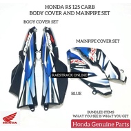 HONDA RS XRM 125 CARB BODY COVER AND MAINPIPE SET BLUE