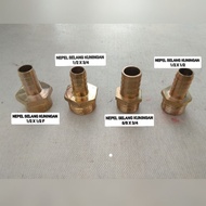BRASS HOSE NEPEL size 1/2 X1/2 (M&F), 5/8 X 1/2 M