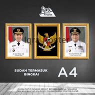 Photo of the Governor of the Riau Governor Garuda Set - Wall Decoration Poster Governor & A4 Frame