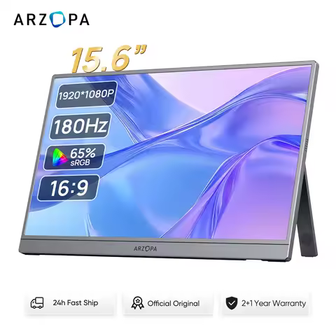 ARZOPA 15.6 inch 1080P 100%sRGB Grey Portable Gaming Monitor HDR10 External Second Display Screen fo