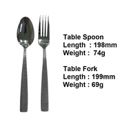 1084 1pc Table Spoon and 1pc Table Fork Set (Stainless Steel)