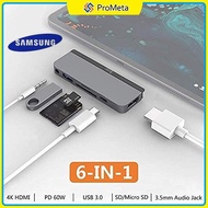 Samsung USB C Hub 6-in-1 USB C Adapter for Galaxy Tab S8 S8 Plus S8 Ultra S7 FE with 4K HDMI USB3.0