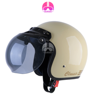 Helm Bogo Dewasa Wanita Hijab Polos Size M Helem Remaja Aesthetic Cream Glossy