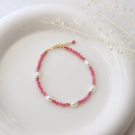 薔薇輝石 珍珠手鏈 14K GF 客制化