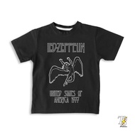 Led Zeppelin - United States Of America 1977 Premium Band Motif Children's T-Shirt Bootleg Tshirt
