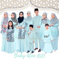 BABY BLUE SEDONDON TEMA RAYA 2023 BIRU FAMILY SET READY STOCK KURUNG MODEN MUSLIMAH PLUSSIZE BAJU ME