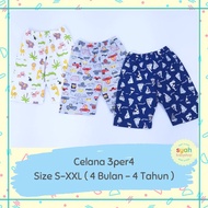 3 PCS (S-XXL MOTIF) SHORTS 3/4 3PER4 3 4 BABY BOYS CLOTHING NEW LAHIR BABY BOY NEWBORN NEW BORN 3 6 