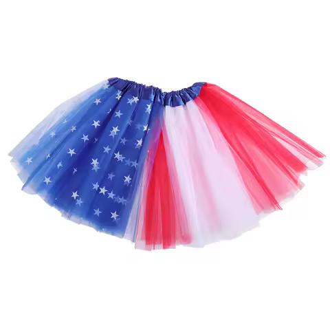 Patriotic American Flag Print Summer Tutu Skirt For 4th Of Kids Clothes Play Beach Party Outfit Chil