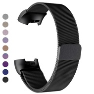 Metal StrapCompatible with Fitbit Charge 3/3SE/4, Stainless Steel Mesh Loop Adjustable Wristband Replacement Strap for Fitbit Charge 3 Fitness Tracker