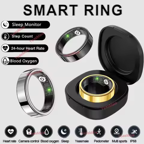 Smart Ring 2026 Men Women Heart Rate Blood Oxygen Health Monitor Smartring IP68 & 5ATM Waterproof Mu