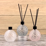 1 Set 2 Packs 100ml Empty Round Aroma Bottles Bathroom Diffuser Bottle Empty Reed Diffuser Flower Sticks Glass Diffuser Bottles Diffuser Jars Flower Diffuser Rattan Sticks Set