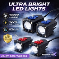 NHX Spotlight Motorcycle Dual Projecter Headlight 120w LED Headlamp Foglamp Sport Light LED Motor La