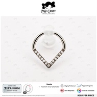 FiBiCandy HSR0081 Vanya 16G ASTM F136 Titanium Implant Grade Earring Piercing Septum Pearl