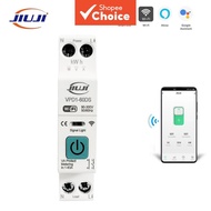 JIUJI VPD1-60DS 63A 1P+N MCB WIFI Smart Switch Energy TUYA Smart Meter kWh Metering Monitoring Timer