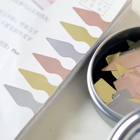 12pcs/lot Premium Metal Book Darts Hight Quality Super Fine Bookmarks Stainless Steel/brass/bronze S
