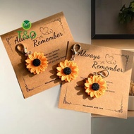 [T&O-t] 1/2pcs Cute Sunflower Keychain Flower Car Keyring Woman Bapa Bag Pendant Hanging Ornament Ea