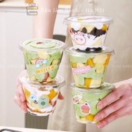 [SET] 10 PLASTIC CUP 9OZ 250ML WITH LID for mousse cake, tiramisu - Khuc Bach lychee