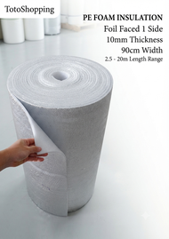 ฉนวนพีอีเคลือบฟอยล์ หนา10mm×กว้าง90cm×ยาว2.5-20m.Insulations PE+Foil 10mm.×90cm×2.5-20m