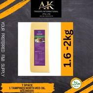 EMBORG CHEDDAR WHITE CHEESE BLOCK 1.6-2KG | HALAL