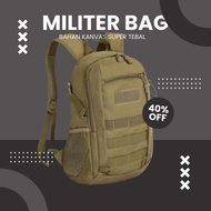 20L Tactical Canvas Mini Backpack - Brown Backpack Bag for Men
