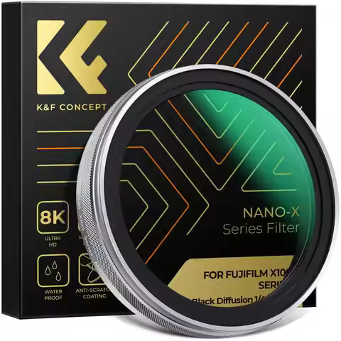 K&F Concept MCUV UV Filter 1/4 Black Pro Mist Filter Lens Hood Lens Cap for Fuji X100 X100F X100S X1