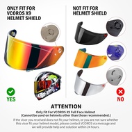 VCOROS X9 Full Face Motorcycle Helmet Replacement Shield 5Color Lens Available (Chrome Red) 7Q6M