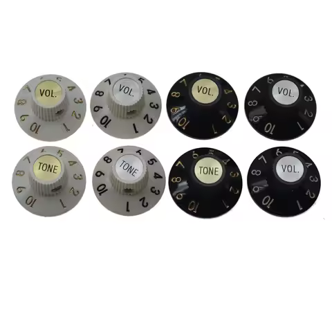 Dopro 4pcs Witch Hat Knobs Skirted Knobs with Set Screw 2V2T for Fender Telecaster 72 Custom/Jazzmas