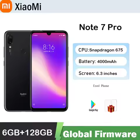 Xiaomi Redmi Note 7 Pro Smartphone 6GB 128GB Snapdragon 660AIE Android 48.0MP+5.0MP Rear Camera used